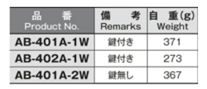 ホシモト 亜鉛合金 二重ロック防水平面スイングハンドル (AB-401A-1W)(サチライトクロムメッキ品)の寸法表