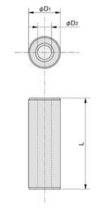 ステンレス カラー・パイプ形状品(金環)(SB-90)(ホシモト品)の寸法図