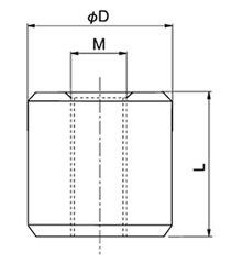 鉄 溶接用丸ボス (丸ナット)(ホシモト品)の寸法図