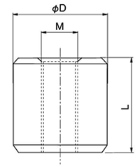 ステンレス 溶接用丸ボス (丸ナット)(SH-)(ホシモト品)の寸法図