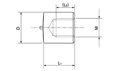 鉄 スタッドボス・めねじ(BN-1-●)(外径＝6)(ホシモト)の寸法図