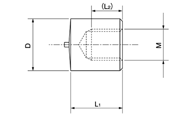 鉄 スタッドボス・めねじ(BN-2-●)(外径＝8)(ホシモト)の寸法図