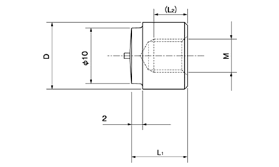鉄 スタッドボス・めねじ(BN-4-●)(外径＝12)(ホシモト)の寸法図