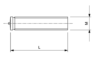 ステンレス CDスタッド SB型(ストレート)(ホシモト製)の寸法図