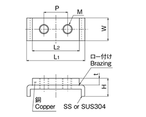 鉄 アース端子 スズメッキ (L-31-1)(ホシモト)の寸法図
