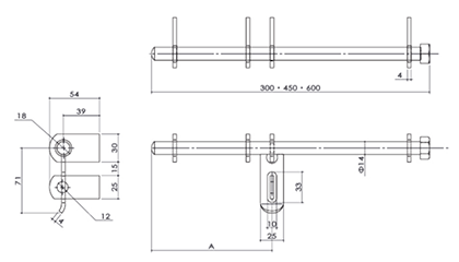 鉄 クマモト 丸棒貫抜 (D-38M)(溶接用)の寸法図