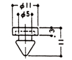 EPDM(エチレンプロピレンジエン) ゴム サッシ用戸当 D-3K (クマモト)の寸法図