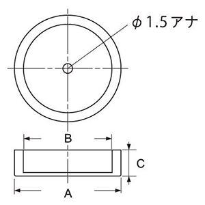 交換用シリコンキャップ4枚セット (マグマウントサインナット用)の寸法図