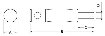 鋼 セキュリティーサインナット用鍵 (装飾ねじ/盗難防止付)の寸法図