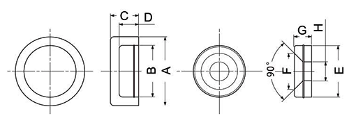 樹脂(PP製) パネルフィクス プラ 平丸形 (装飾ねじキャップ)の寸法図