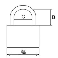 ABUS 真鍮南京錠 84MB/40 (同一キー/KA)の寸法図