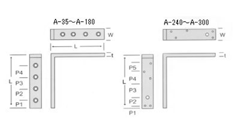 鉄 金折金具 A (SBF品)の寸法図
