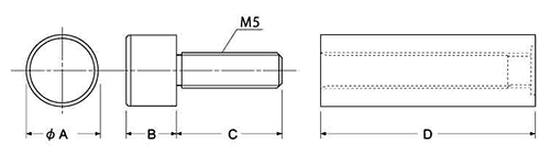黄銅 ポイントビス用サインナット(繋ぎ・浮かし用途)の寸法図