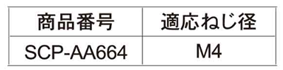 黄銅 ビスデコキャップ用座金 (M4皿ねじ山型座金)(大里品)の寸法表