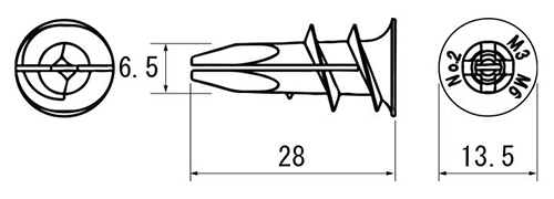 カベッコ 中空壁(石膏ボード)(SD)(イイファス品)の寸法図