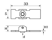 鉄 ステンメッキ フリップアンカー(中空壁用オネジ) FA -NSP(イイファス品)・ブッシュ本体のみの寸法図