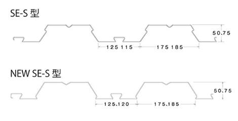デッキメイト フラットデッキ アリ溝留めタイプ SE-S型 (イイファス品)の寸法図