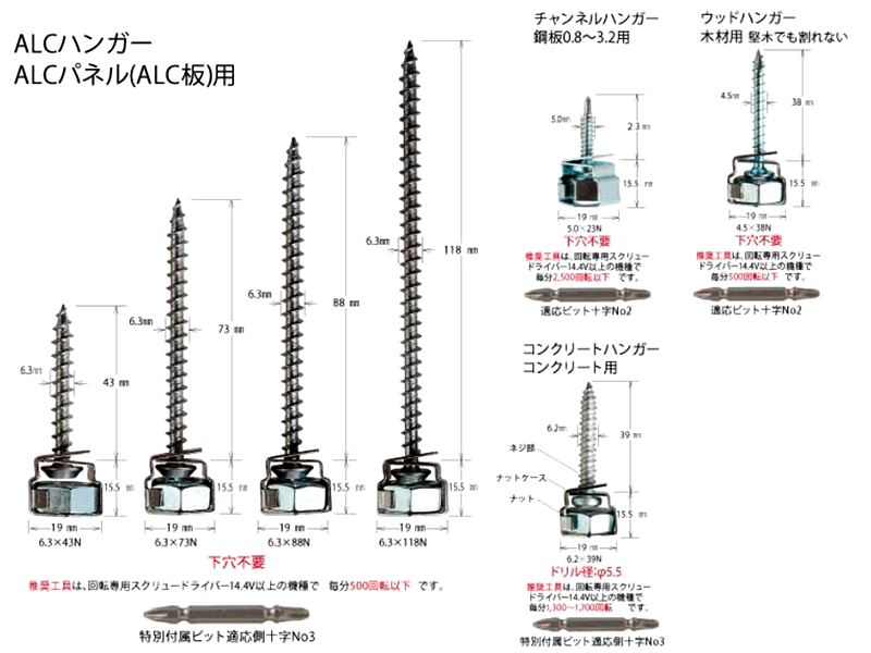 鉄 吊りボルト接続用ハンガー(軽天・軽設備用)(W3/8用)の寸法図