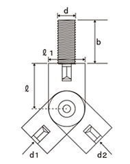 鉄 シグロックブレース 吊りボルト支持具 (B-WNタイプ)(インチ・ウイット)の寸法図