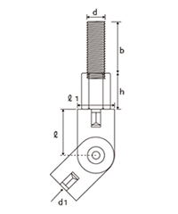 鉄 シグロックブレース 吊りボルト支持具 (RB-Nタイプ)(360°回転)(インチ・ウイット)の寸法図