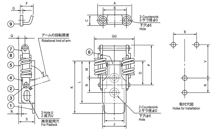 栃木屋 ステンレス キャッチクリップ TL-11J-1の寸法図