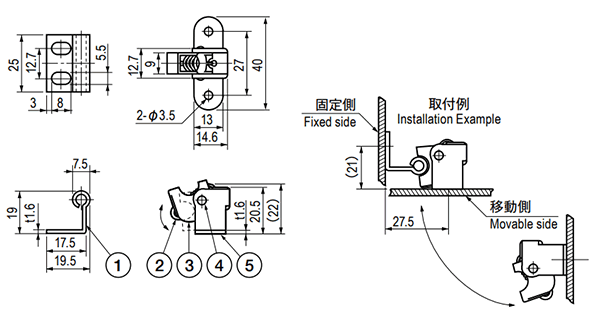栃木屋 ローヤルラッチ TL-31の寸法図