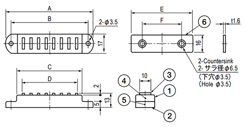 栃木屋 マグネットキャッチ TL-152-2の寸法図