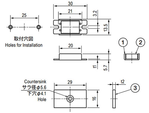 栃木屋 マグネットキャッチ TL-194の寸法図