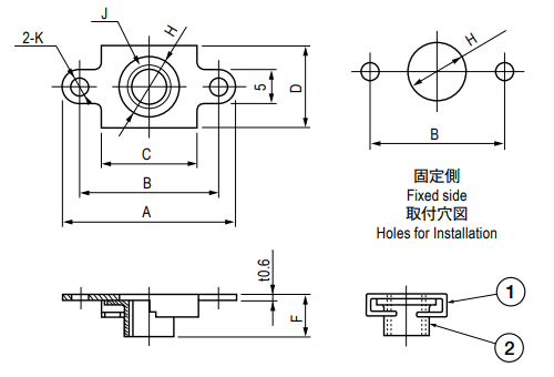 栃木屋 MSフローティングナット TL-227-4の寸法図
