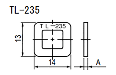 栃木屋 スペーサー TL-235-3の寸法図