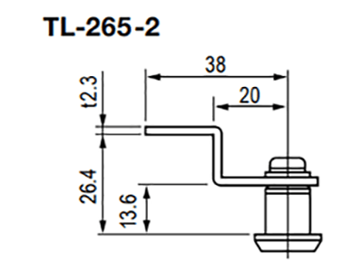 栃木屋 パネルラッチ TL-265-2の寸法図