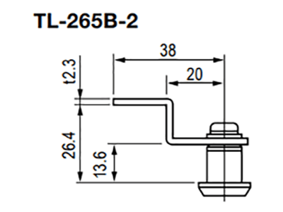 栃木屋 パネルラッチ TL-265B-2の寸法図