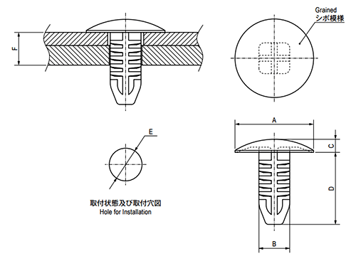 栃木屋 ブラッシュクリップ TL-331-1の寸法図