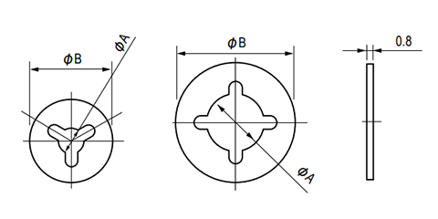栃木屋 (樹脂PA) 用抜け止めワッシャー(TM-137)の寸法図