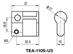 栃木屋 プロファイルハーフシリンダー TEA-1109-U3の寸法図