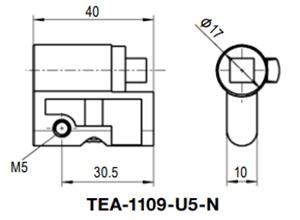 栃木屋 プロファイルハーフシリンダー TEA-1109-U5-Nの寸法図
