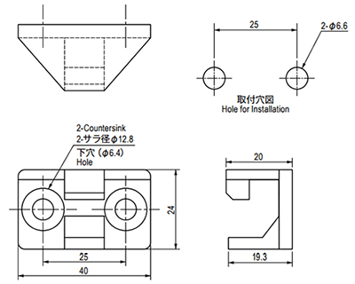 栃木屋 ロッドキャッチ TEA-1121-70の寸法図