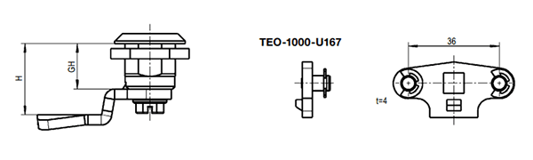 栃木屋 止め金具 TEO-1000-U167の寸法図
