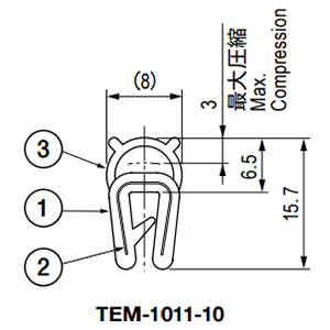 栃木屋 ガスケット TEM-1011-10 (50M)の寸法図