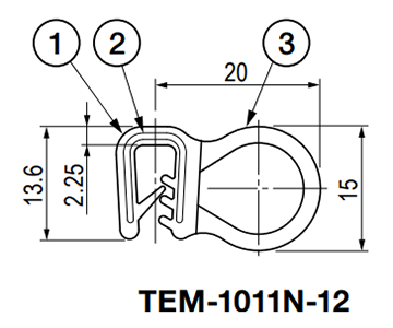 栃木屋 ガスケット(NBR製) TEM-1011N-12 (50M)の寸法図