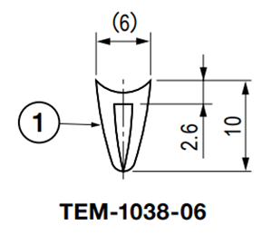 栃木屋 ガスケット TEM-1038-06 (50M)の寸法図