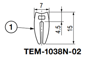 栃木屋 ガスケット(NBR製) TEM-1038N-02の寸法図