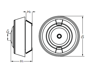 スガツネ工業 樹脂グロメット(防水防塵 ホールド型)の寸法図
