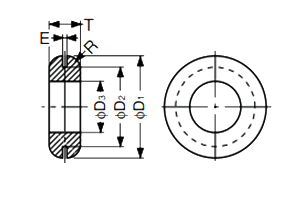 スガツネ工業 ゴムグロメット(BW型)の寸法図
