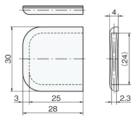 タキゲン AC-25-E-4CP 薄型樹脂キャップ (樹脂)の寸法図