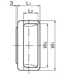 タキゲン AP-197 埋込み取手(樹脂)の寸法図