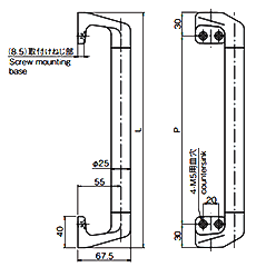 タキゲン A-223 保護棒(アルミ)の寸法図