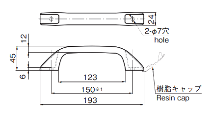 タキゲン AP-829 取手(樹脂)の寸法図