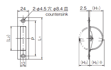 タキゲン A-1010 ステンレス 回転取手の寸法図