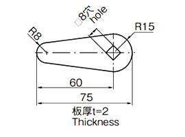 タキゲン AC-1025-3 ステンレス 止め金の寸法図